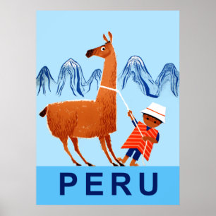Póster Poster del viaje de Perú