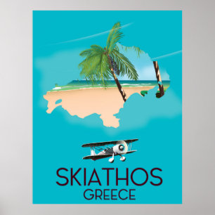 Póster Poster del viaje de Skiathos Grecia