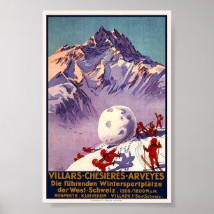Póster Poster del viaje de Villars Chesieres Arveyes del