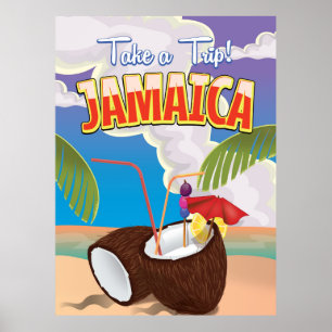 Póster Poster del viaje del dibujo animado de Jamaica