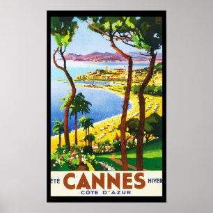 Póster Poster del viaje del francés de Cannes Cote d'Azur