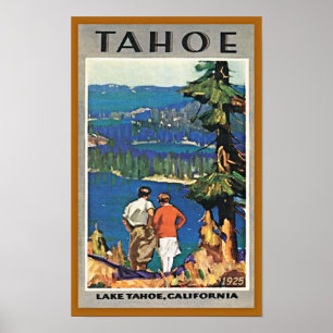 Póster Poster del viaje del lago Tahoe del vintage
