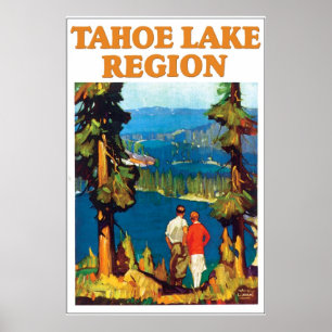 Póster Poster del viaje del lago Tahoe del vintage