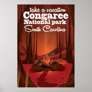 Póster Poster del viaje del parque nacional de Congaree