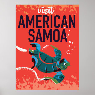 Póster Poster del viaje del vintage de American Samoa