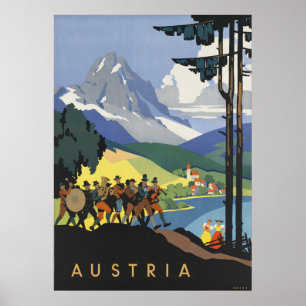 Póster Poster del viaje del vintage de Austria