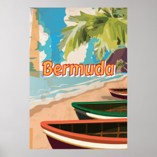 Póster Poster del viaje del vintage de Bermudas