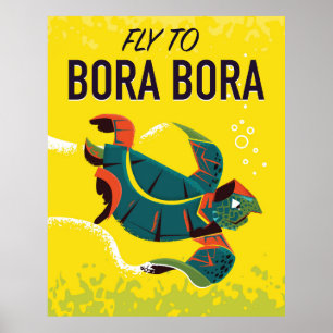 Póster Poster del viaje del vintage de Bora Bora