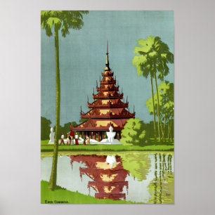 Póster Poster del viaje del vintage de Calcutta