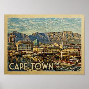 Póster Poster del viaje del vintage de Cape Town