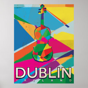 Póster Poster del viaje del vintage de Dublín