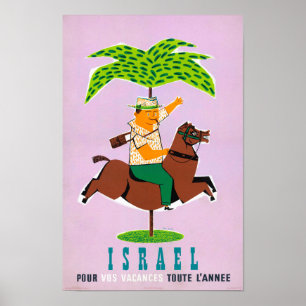 Póster Poster del viaje del vintage de Israel restaurado