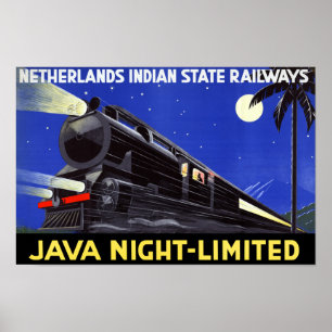 Póster Poster del viaje del vintage de Java Indonesia