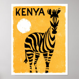 Póster Poster del viaje del vintage de Kenia África