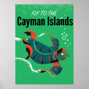 Póster Poster del viaje del vintage de las Islas Caimán