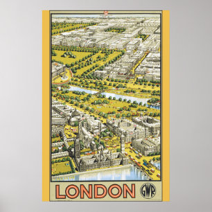 Póster Poster del viaje del vintage de Londres