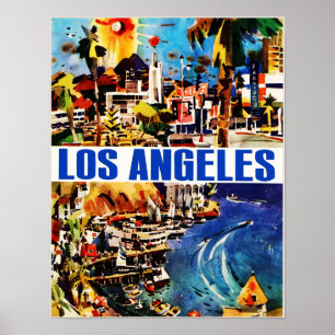 Póster Poster del viaje del vintage de Los Ángeles