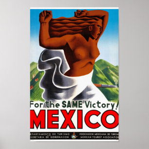 Póster Poster del viaje del vintage de México restaurado