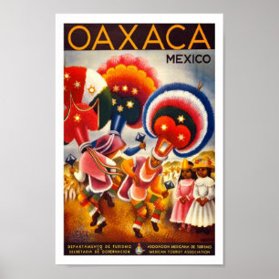 Póster Poster del viaje del vintage de Oaxaca México
