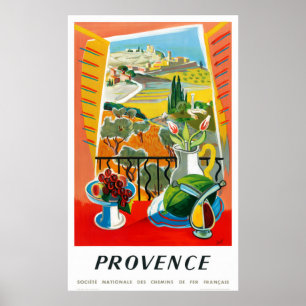 Póster Poster del viaje del vintage de Provence Francia