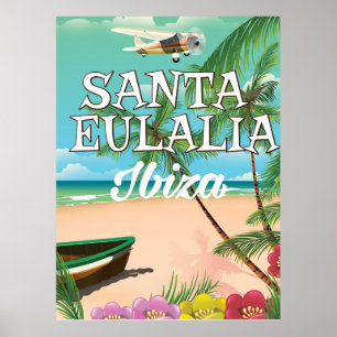 Póster Poster del viaje del vintage de Santa Eulalia