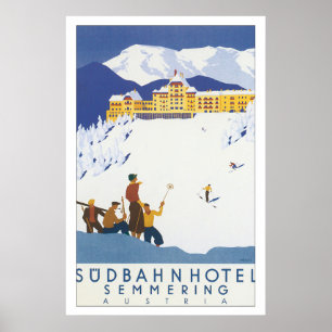 Póster Poster del viaje del vintage de Semmering del