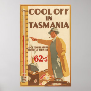 Póster Poster del viaje del vintage de Tasmania