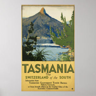 Póster Poster del viaje del vintage de Tasmania Australia
