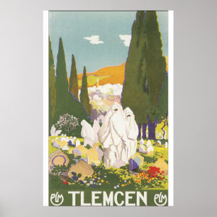 Póster Poster del viaje del vintage de Tlemcen