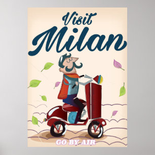 Póster Poster del viaje del vintage del dibujo animado de