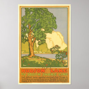 Póster Poster del viaje del vintage del lago hudson