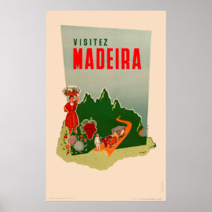 Póster Poster del viaje del vintage - Madeira