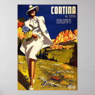 Póster Poster del vintage de Dolomiti Italia de la