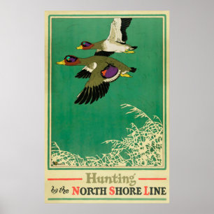 Póster Poster del vintage de la caza y de la pesca