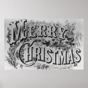 Póster Poster del vintage de las Felices Navidad