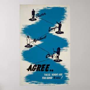 Póster Poster del vintage de los libros