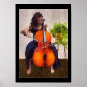 Póster Poster del violoncelista