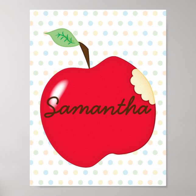 Póster Poster del vivero de Apple con nombre (Frente)
