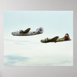 Póster Poster del vuelo B24 y B17