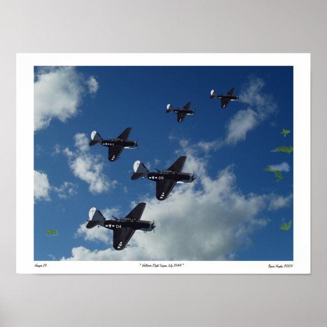 Póster Poster Del Vuelo De Helldiver Saipan 1944 (Frente)