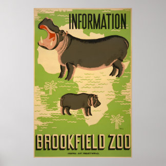 Póster Poster del WPA Vintage del Zoológico de Brookfield