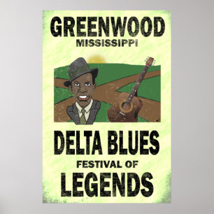Póster Poster Delta Blues de Greenwood Mississippi