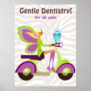 Póster Poster Dentista Cute Tooth Chica 2