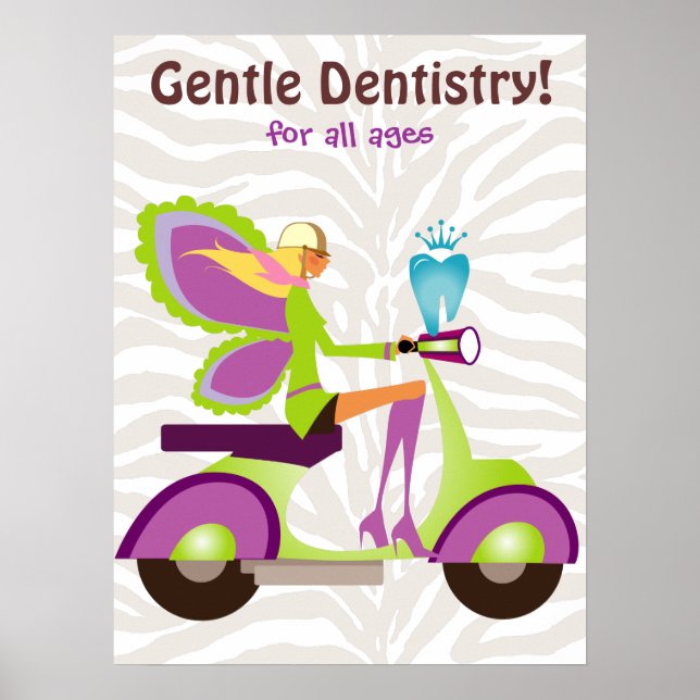 Póster Poster Dentista Cute Tooth Chica 2 (Frente)