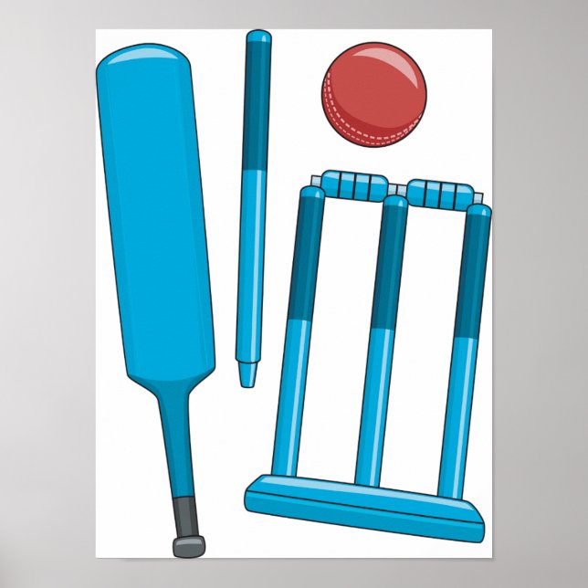 Póster Poster deportivo de juegos de cricket (Frente)
