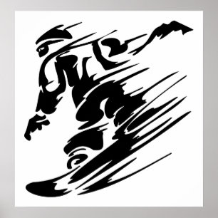 Póster Poster deportivo extremo Snowboard