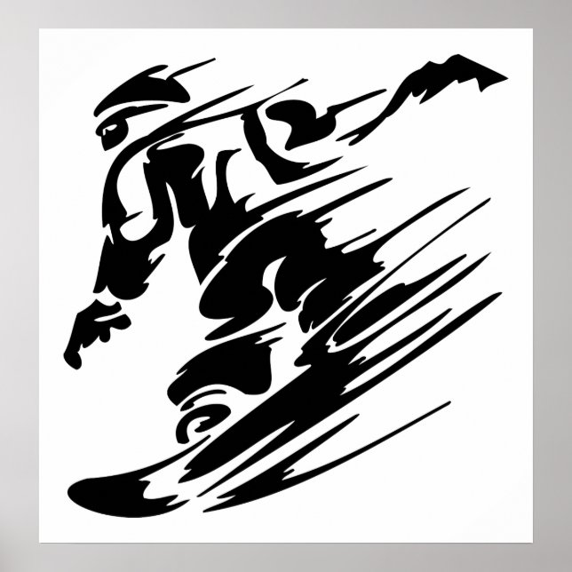 Póster Poster deportivo extremo Snowboard (Frente)