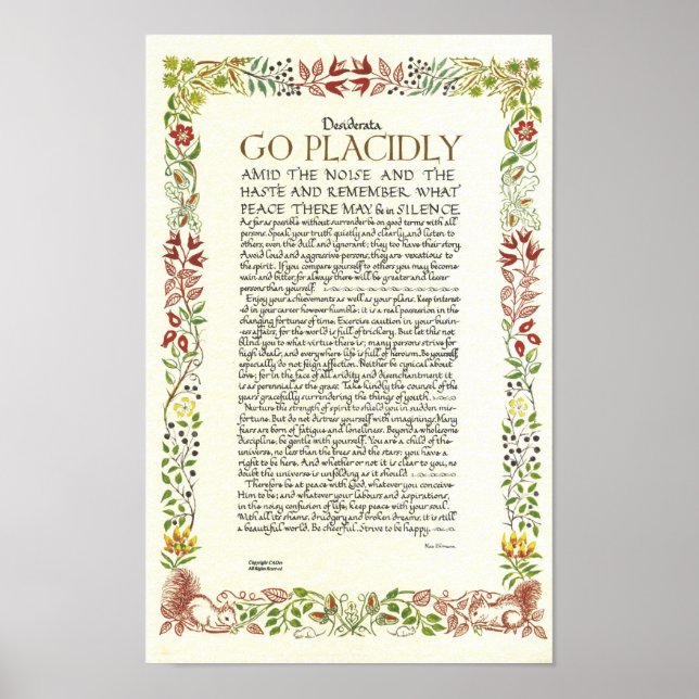 Póster POSTER DESIDERATA de Max Ehrmann - Wildflowers (Frente)