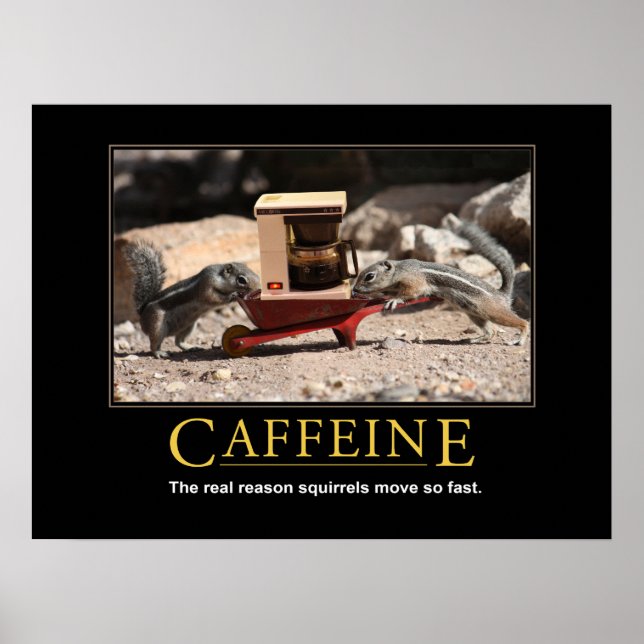 Póster Poster desmotivacional: cafeína (Frente)
