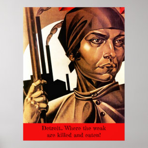 Póster POSTER ~ Detroit donde matan y comen a los débiles